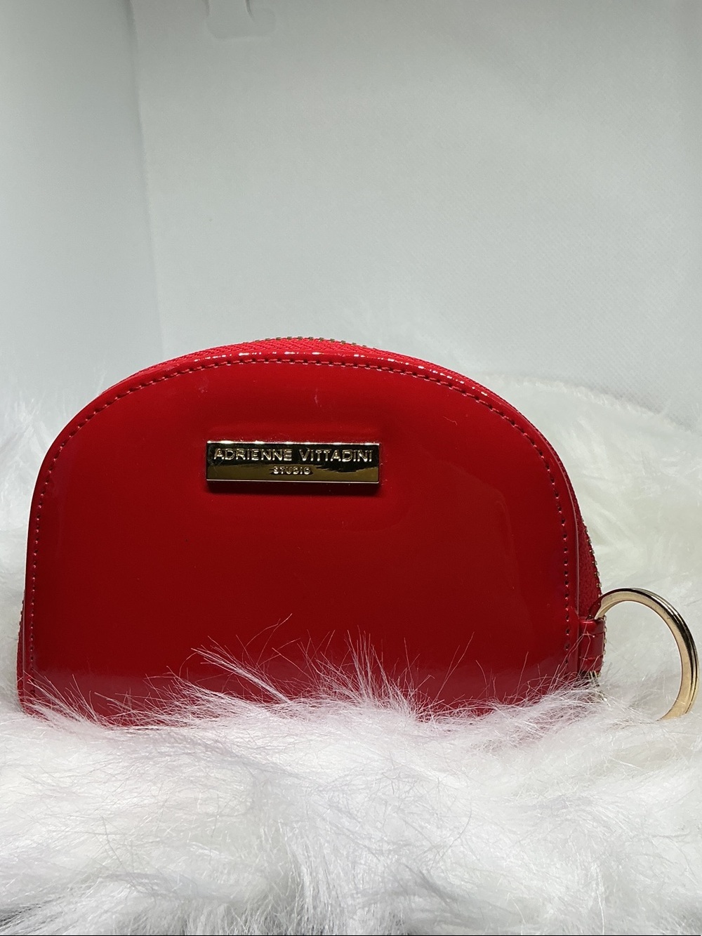 🍊2/$30 - Adrienne Vittadini Red Patent Coin Pouch with Keyring